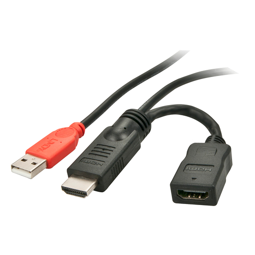 LINDY HDMI M/F Stromeinspeisungsadaper mit USB A Stecker Zur Einspeisung von 5 Volt in HDMI Verbindungen