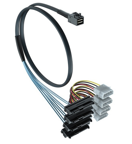 TANDBERG 0,5M internal SAS cable - mini-SAS SFF-8643 to 4x29 Pin SFF-8482 with SAS 15 Pin Power Port