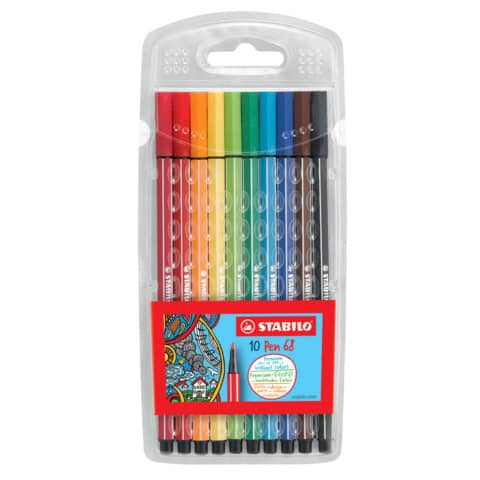 Premium-Filzstift - Pen 68 - 10er Pack - mit 10 verschiedenen Farben