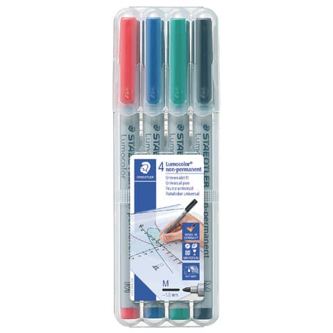 Feinschreiber Universalstift Lumocolor® - non-permanent, M, 4 Farben