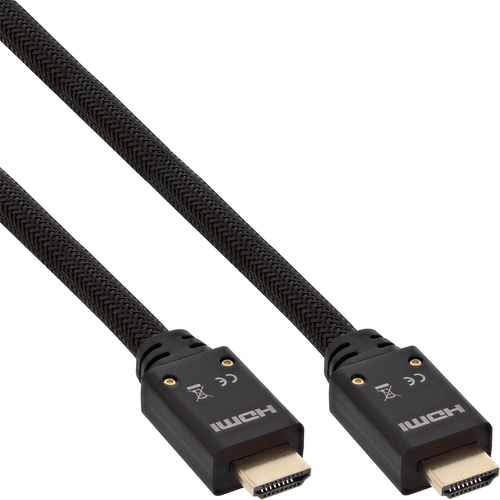 INLINE HDMI HighSpeed Kabel mit Ethernet 4K2K aktiv St/St vergoldete Kontakte mit eingebautem Verstaerker schwarz 10m