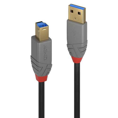 LINDY 3m USB 3.0 Typ A an B Kabel Anthra Line 5Gbit/s