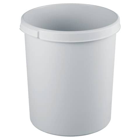 Papierkorb KLASSIK - 30 Liter, rund, 2 Griffmulden, extra stabil, lichtgrau
