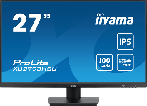 IIYAMA XU2793HSU-B6 68,58cm 27Zoll ETE IPS-panel 1920x1080 100Hz 250cd/m Speakers HDMI DisplayPort 1ms MPRT FreeSync USB-HUB