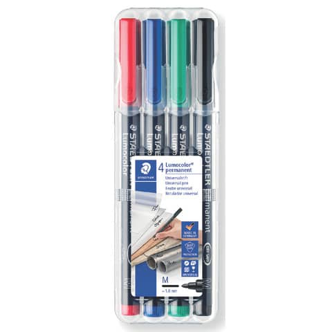Feinschreiber Universalstift Lumocolor® - permanent, M, 4 Farben