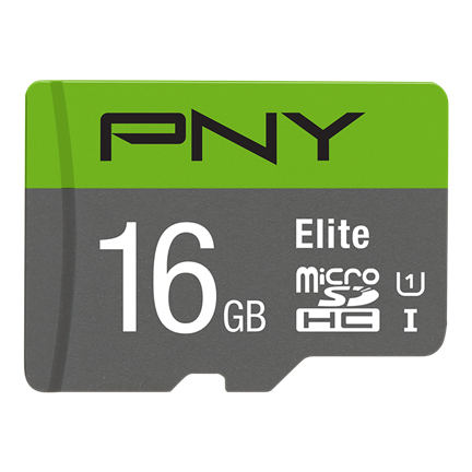 PNY Micro SD Card Elite 16GB HC Class 10 UHS I U1 SD adapter