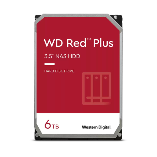 WD Red Plus 6TB SATA 6Gb/s 8,9cm 3,5Zoll 258MB cache internal HDD Bulk
