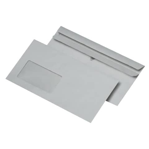 Briefumschläge Recycling - DIN lang (220x110 mm), mit Fenster, selbstklebend, 75g/qm, 1.000 Stück
