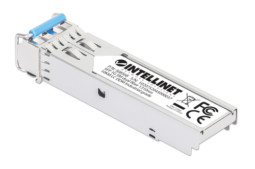INTELLINET Gigabit SFP-Modul / Mini-GBIC Industrie-Transceiver für LWL-Kabel 1000Base-LX LC Singlemode-Port 10 km MSA-konform
