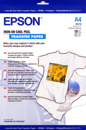 EPSON S041154 Iron-on-transfer Papier 120g/m2 A4 10 Blatt 1er-Pack