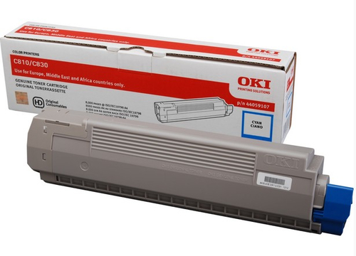 OKI C810, C830 Toner cyan Standardkapazität 8.000 Seiten 1er-Pack