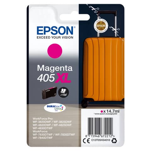 Original Epson Tintenpatrone magenta High-Capacity (C13T05H34010,T05H340,405XL,T05H3,T05H34010)