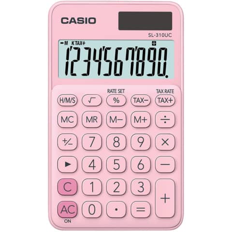 Taschenrechner SL-310 - Solar-/Batteriebetrieb, 10stellig, LC-Display, pink