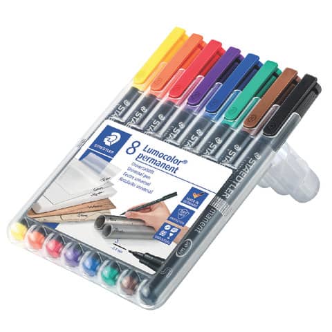 Feinschreiber Universalstift Lumocolor® - permanent, S, 8 Farben