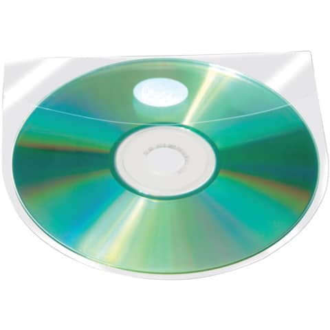 CD/DVD-Hüllen selbstklebend - mit selbstklebender Lasche, transparent, 10 Stück