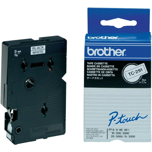 BROTHER P-Touch TC-291 schwarz auf weiss 9mm