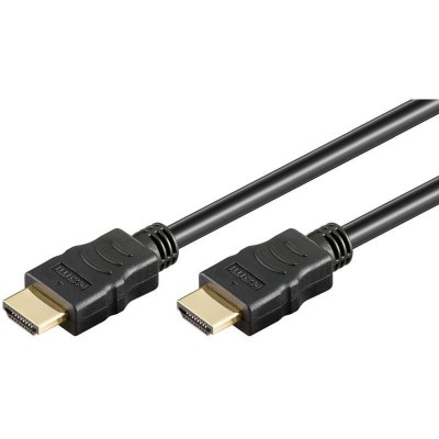 TECHLY High Speed HDMI Kabel mit Ethernet 1m Schwarz 2xHDMI Stecker 19pol. mit Goldbeschichtung AWG30