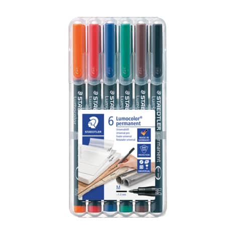 Feinschreiber Universalstift Lumocolor® - permanent, M, 6 Farben