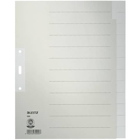 1222 Register - Tauenpapier, blanko, A4 Überbreite, 12 Blatt, grau