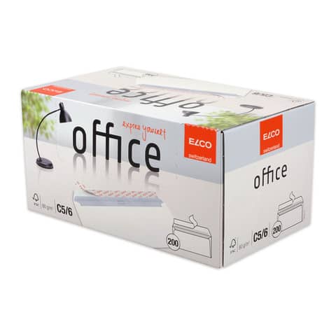 Briefumschlag Office in Shop Box - C6/5, hochweiß, haftklebend, ohne Fenster, 80 g/qm, 200 Stück
