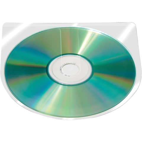 CD/DVD-Hüllen selbstklebend - ohne Lasche, transparent, 10 Stück
