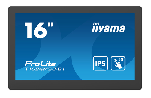 IIYAMA T1624MSC-B1 39,62cm 15,6Zoll kapazitiv multitouch LED Backlight 1920x1080 25ms 385cd/m2 HDMI schwarz