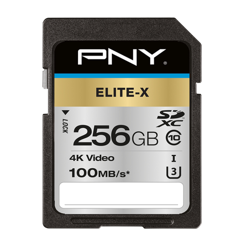 PNY Memory Card 256 GB SDHC SD ELITE X SDHC CLASS 10 UHS I U3